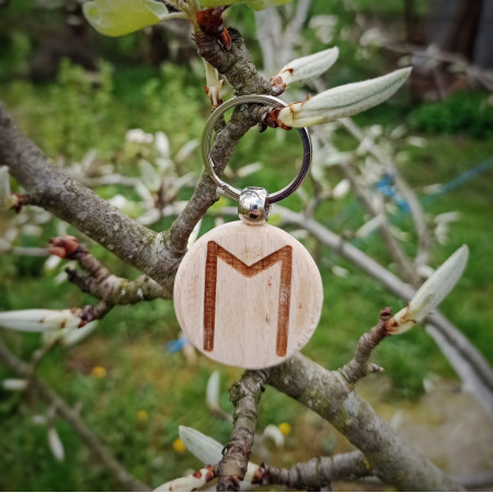 БРЕЛОК ДЕРЕВ'ЯНИЙ РУНА ЕВАЗ РУЧНА РОБОТА (KEYRING WOODEN FLEECE EVAS HANDMADE)